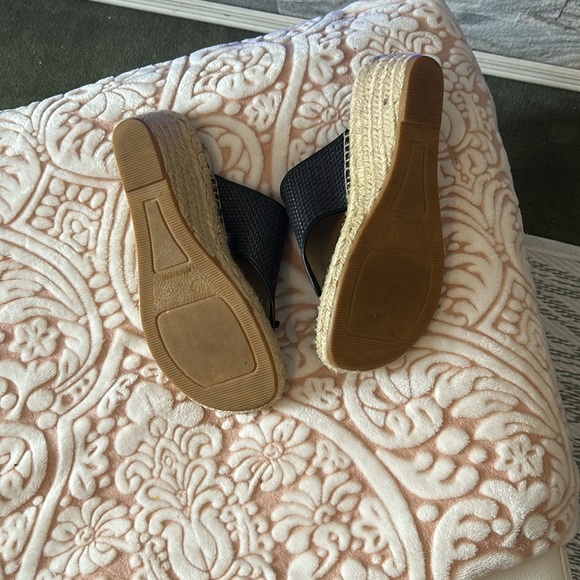 Andre Assous black Slide Thong Espadrilles Womens Wedge Sandals Sz UE 40 - Picture 5 of 6